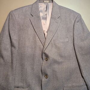 Ralph Lauren Dark Gray Black Lambs Wool 2 Blazer Jacket Coat Mens 44L EXCELLENT